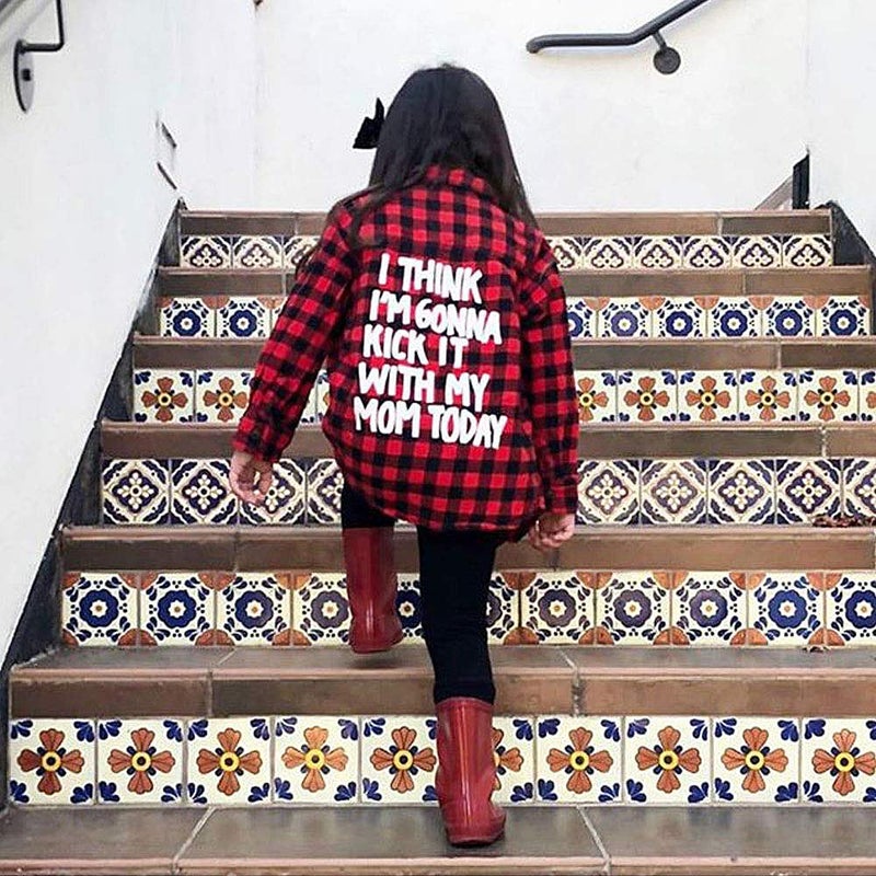 MERSARIPHY Toddler Long Sleeve Shirt Baby Boy Girl Plaid Top for Toddler Spring Winter Coat for Kid (Red Plaid, 3-4 T) - Image 5